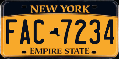 NY license plate FAC7234