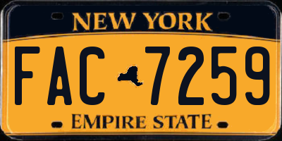 NY license plate FAC7259