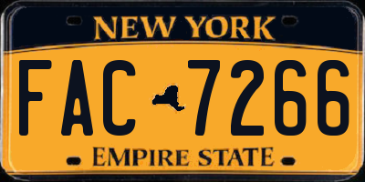 NY license plate FAC7266