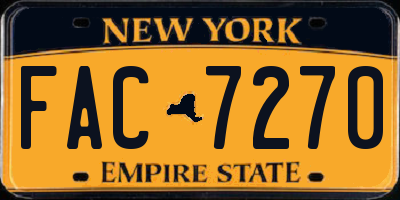 NY license plate FAC7270