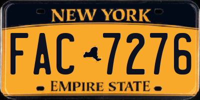 NY license plate FAC7276