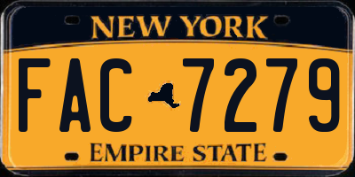 NY license plate FAC7279