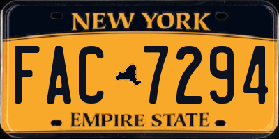 NY license plate FAC7294