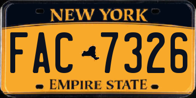 NY license plate FAC7326