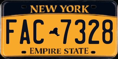 NY license plate FAC7328