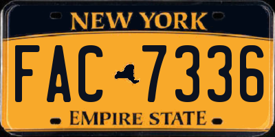 NY license plate FAC7336
