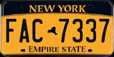 NY license plate FAC7337