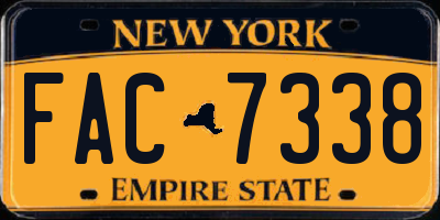 NY license plate FAC7338