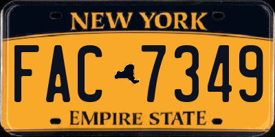 NY license plate FAC7349