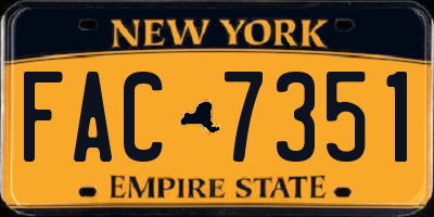 NY license plate FAC7351