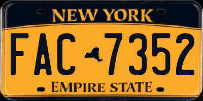 NY license plate FAC7352