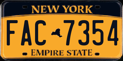 NY license plate FAC7354