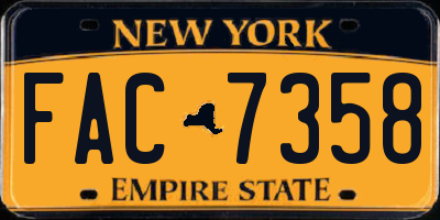 NY license plate FAC7358