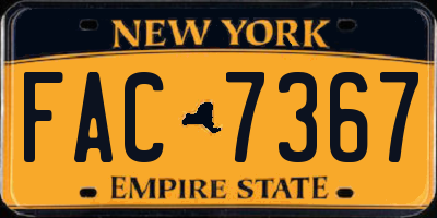 NY license plate FAC7367