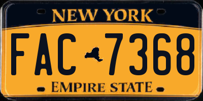 NY license plate FAC7368