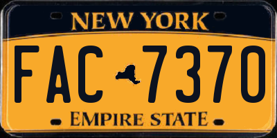 NY license plate FAC7370