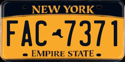 NY license plate FAC7371