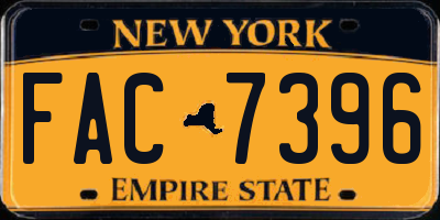 NY license plate FAC7396