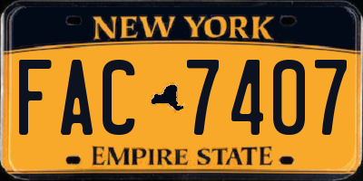 NY license plate FAC7407