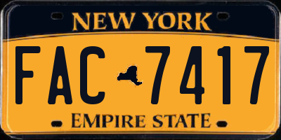 NY license plate FAC7417