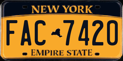 NY license plate FAC7420