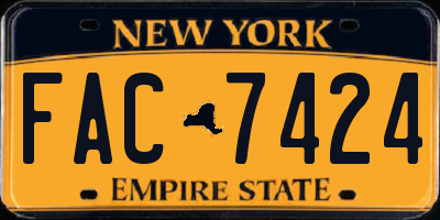 NY license plate FAC7424