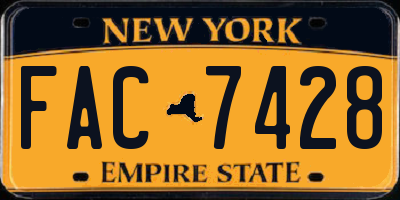 NY license plate FAC7428