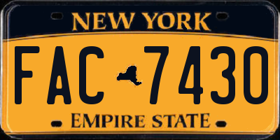 NY license plate FAC7430