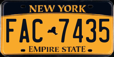 NY license plate FAC7435