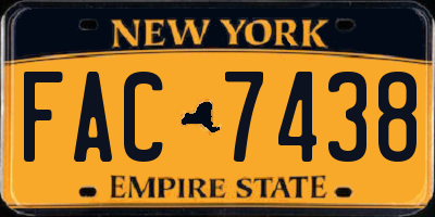 NY license plate FAC7438