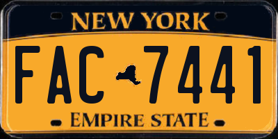 NY license plate FAC7441