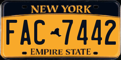 NY license plate FAC7442