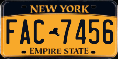 NY license plate FAC7456