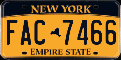 NY license plate FAC7466