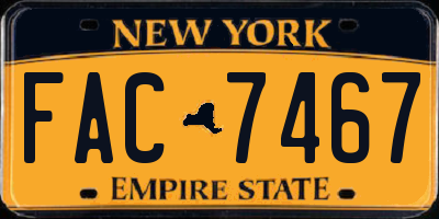 NY license plate FAC7467