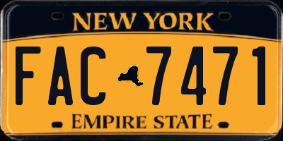 NY license plate FAC7471