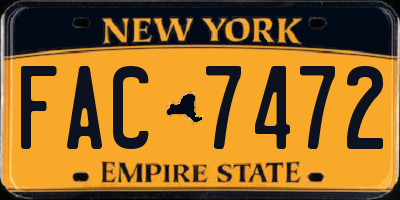 NY license plate FAC7472