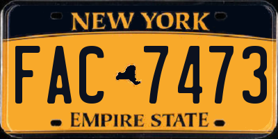NY license plate FAC7473