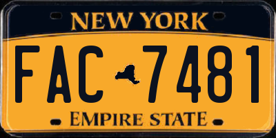 NY license plate FAC7481
