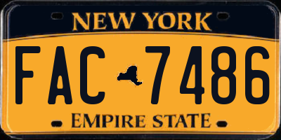 NY license plate FAC7486