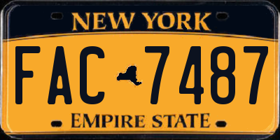 NY license plate FAC7487