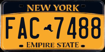 NY license plate FAC7488