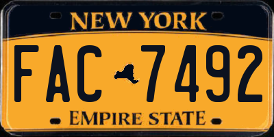 NY license plate FAC7492