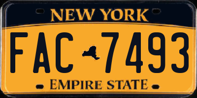 NY license plate FAC7493