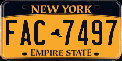 NY license plate FAC7497
