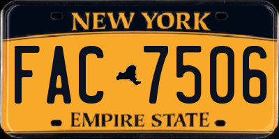 NY license plate FAC7506