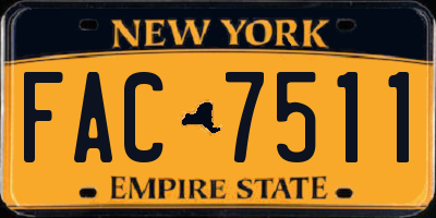 NY license plate FAC7511