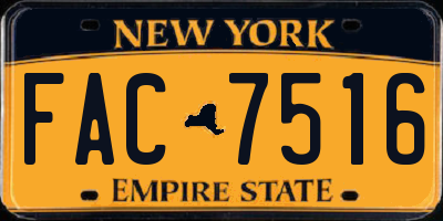 NY license plate FAC7516
