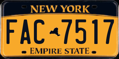 NY license plate FAC7517