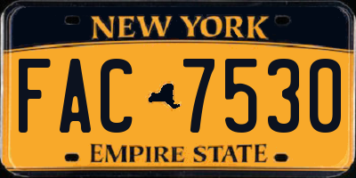 NY license plate FAC7530